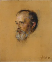 Portrét Hermanna Leviho, pohled doleva. Studie