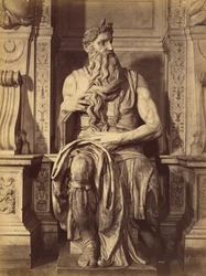 [Moise od Michaela Angela, ústřední socha hrobky Julia II.]