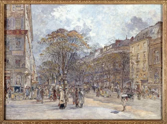 Francouzsky: Boulevard des Italiens, ranní pohled
