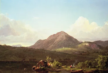 Táborový oheň v Maine Wilderness