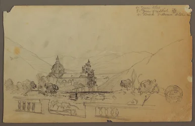 Kresba, Kostel v ekvádorských horách, září 1853