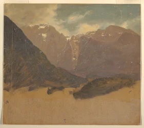 Kresba, Alpská krajina (Bavorsko nebo Švýcarsko), 1868