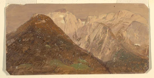 Kresba, Alpská krajina (pravděpodobně Švýcarsko), 1868