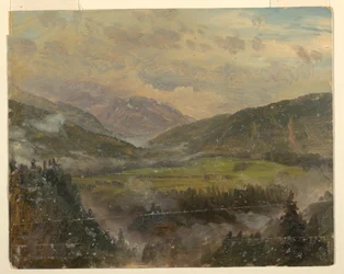 Kresba, Krajina Apline (Bavorsko nebo Švýcarsko), 1868