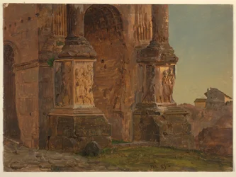 Kresba, oblouk Septimia Severa, Řím, únor 1869