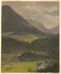 Kresba, krajina bavorských Alp, 1868