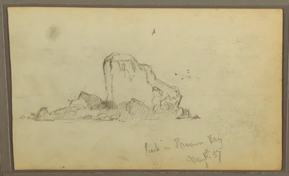 Kresba, Bireds, "Skála v Panamském zálivu"; Verso: "Těžké révy", 15. května 1857