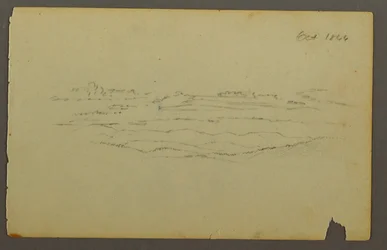 Kresba, Široká zvlněná krajina s mraky, 1844