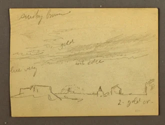 Kresba, Studie mraků nad budovami, pravděpodobně 1868-69