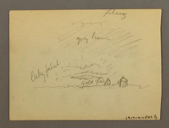 Kresba, Studie mraků nad budovami, pravděpodobně 1868-69