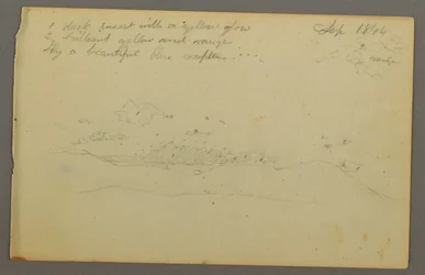 Kresba, Studie mraků, svah, 1844