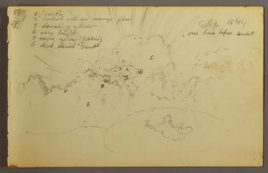Kresba, Studie mraků s pronikajícím sluncem, 1844