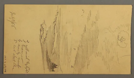Kresba, Oblačná obloha nad horami, 19. července 1866