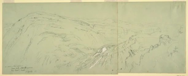 Kresba, Dálkový pohled na Damašek, Sýrie, 1868