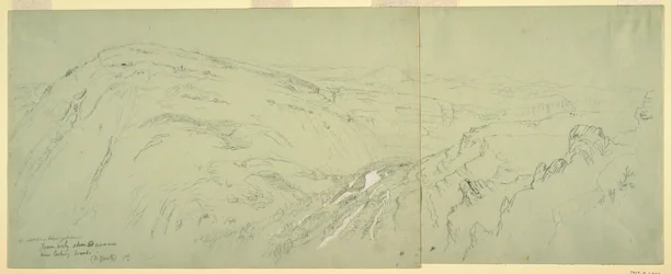 Kresba, Pohled z dálky na Damašek, Sýrie, 7. května 1868