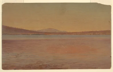 Kresba, Pohled z dálky na hory Katahdin a Traveller od jezera Millinocket, 1870-80