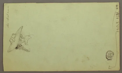 Kresba, figurální studie, plachetnice, architektonické studie, pravděpodobně 1868