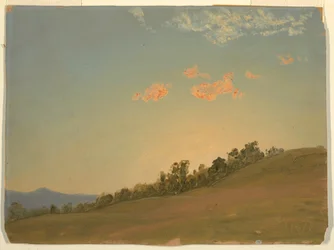 Kresba, Hillside, Hudson, New York, červenec 1870