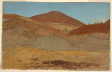 Kresba, Kopcovitá krajina, podzim, 1870-80