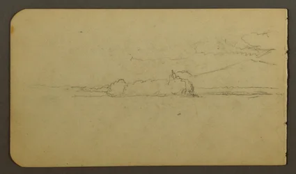 Kresba, jezero při pohledu k hoře Katahdin, 1878