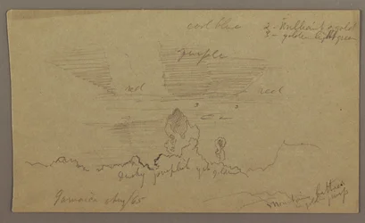 Kresba, krajina; Verso: obloha, srpen 1865