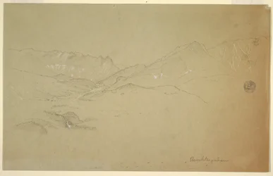 Kresba, Krajina u Berchtesgadenu, červen-červenec 1868