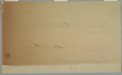 Kresba, Krajina u ostrova Fogo, Brimstone, Head, Change Island Rocks, 2. července 1869