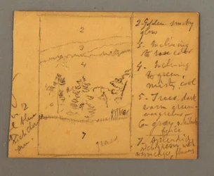 Kresba, louka, poznámky, pravděpodobně 1856