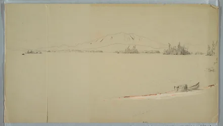Kresba, jezero Millinocket, Maine, září 1878