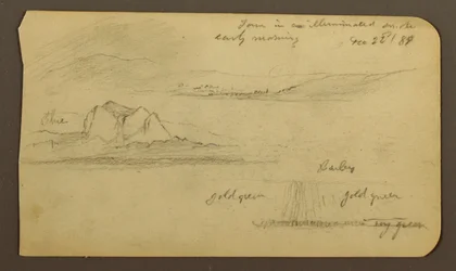 Kresba, Horské krajiny; Verso: Horský okraj, Tocatecas, 22. prosince 1884