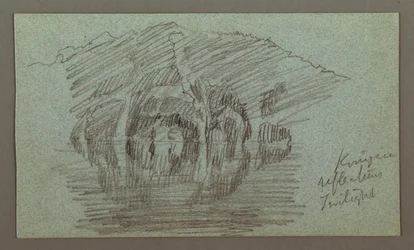 Kresba, Hora a její odraz na jezeře, pravděpodobně 1868