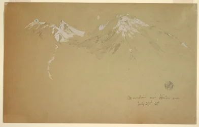 Kresba, "Hora nad Hintersee", u Berchtesgadenu, Bavorsko, 27. července 1868
