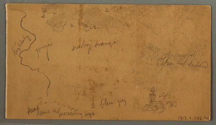 Kresba, Hory proti rovině, Dvě duhy, Rakousko nebo Bavorsko, 1868