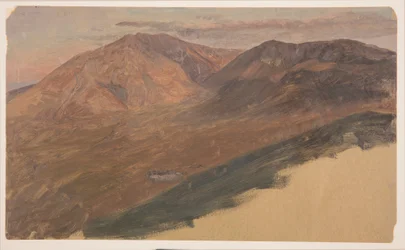 Kresba, hora Katahdin a Turner z dálky, 1860-78