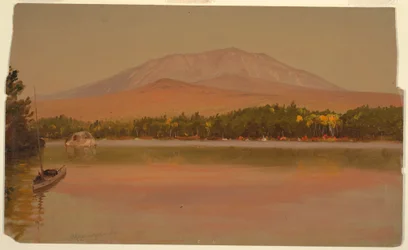 Kresba, hora Katahdin od rybníka Togue, 1875-80