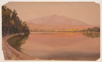 Kresba, hora Katahdin od rybníka Togue, 1878