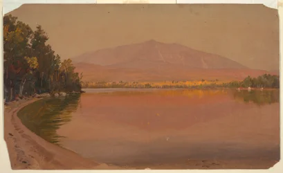 Kresba, hora Katahdin od rybníka Togue, 1878