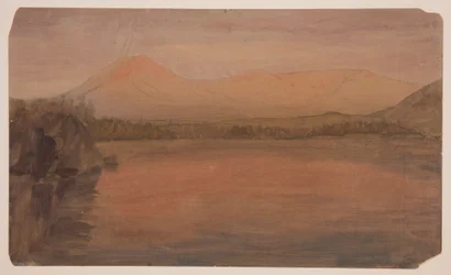 Kresba, Mts. Katahdin a Turner od jezera Katahdin, 1860-78
