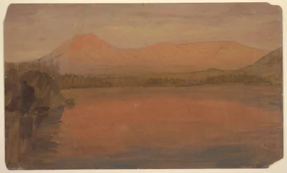 Kresba, Mts. Katahdin a Turner od jezera Katahdin, 1860-78