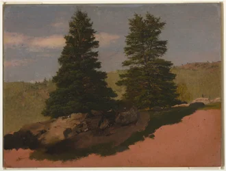 Kresba, Krajina Nové Anglie (Dvě borovice), 1850