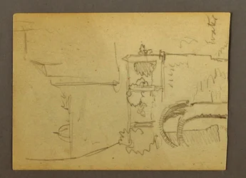 Kresba, Pilazzo nad vodou, pravděpodobně 1868-69