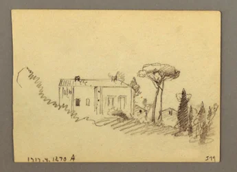 Kresba, Pilazzo nad vodou, pravděpodobně 1868-69