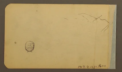 Kresba, Rovina, kopec, město; Verso: Horský masiv, 1889