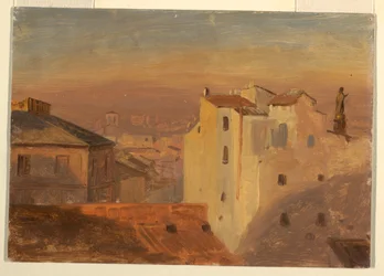 Kresba, Střechy, Řím, Itálie, 1868-69