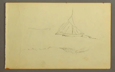 Kresba, plachetnice z levoboku, 1845