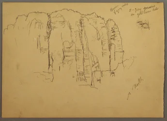 Kresba, Náčrtky z Petry, Jordánsko, únor 1868