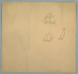 Kresba, Studie krajiny a lodí, 1850-51