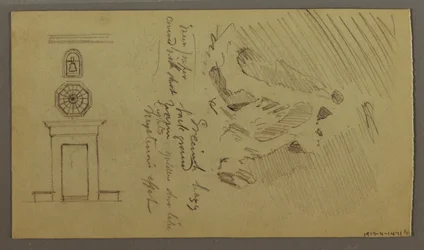 Kresba, studie částí stolu, pravděpodobně 1868-69