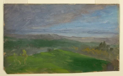 Kresba, Letní pohled, Hudson Valley, New York, 1870-80