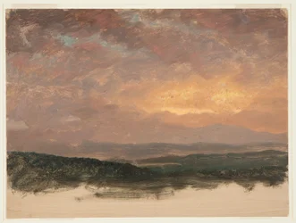 Kresba, Západ slunce nad Catskills, 1870-80
